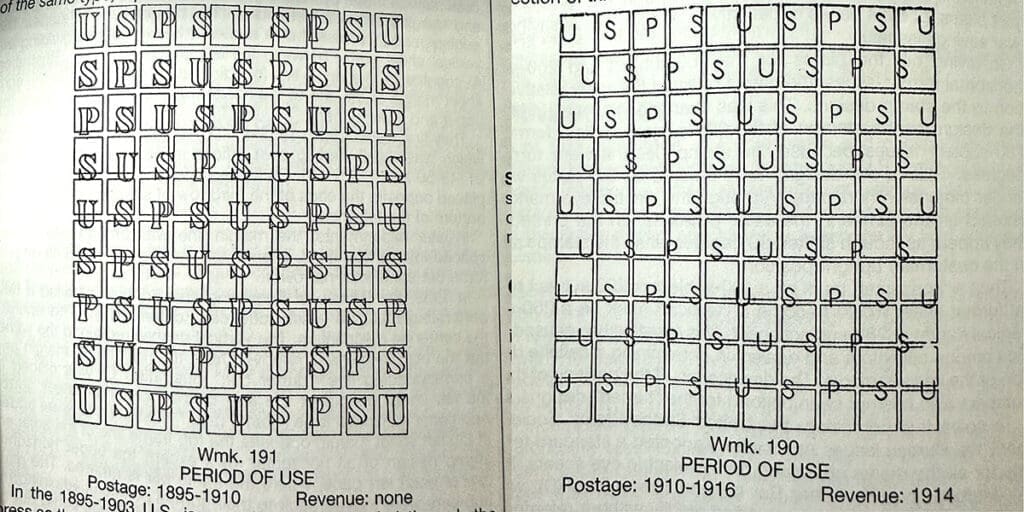 united states postage stamp watermarks