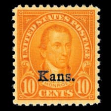 WCstamps: U.S. Scott #668 / 10c Kansas, XF, 2024 PSE Cert Grade 90 / SMQ $80
SALE: $65.60 Stamp Value Image