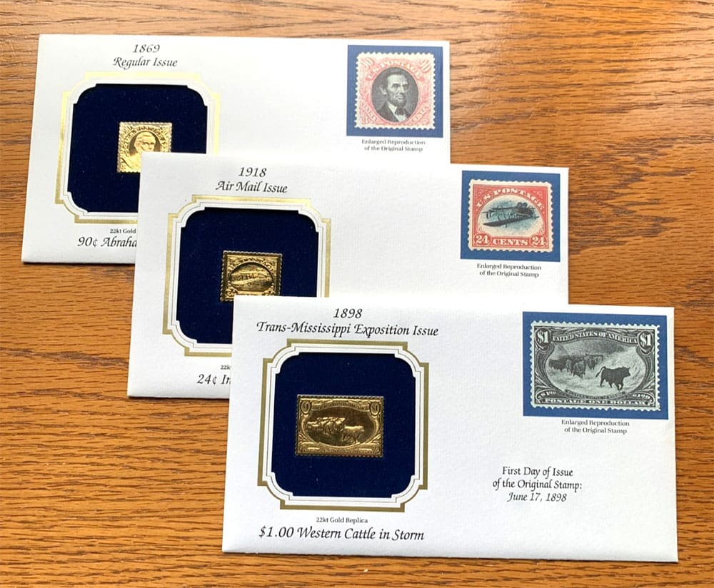 gold replica stamps