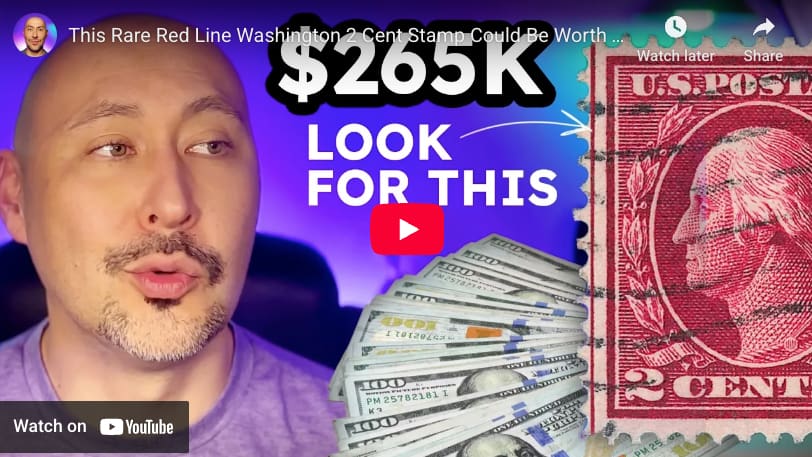 rare red line washington 2 cent stamp