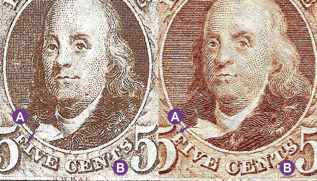 scott 1 vs scott 3 stamps