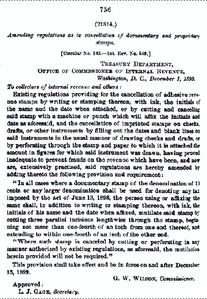TREASURY 1899 RULING 3 CUTS REV STAMPS